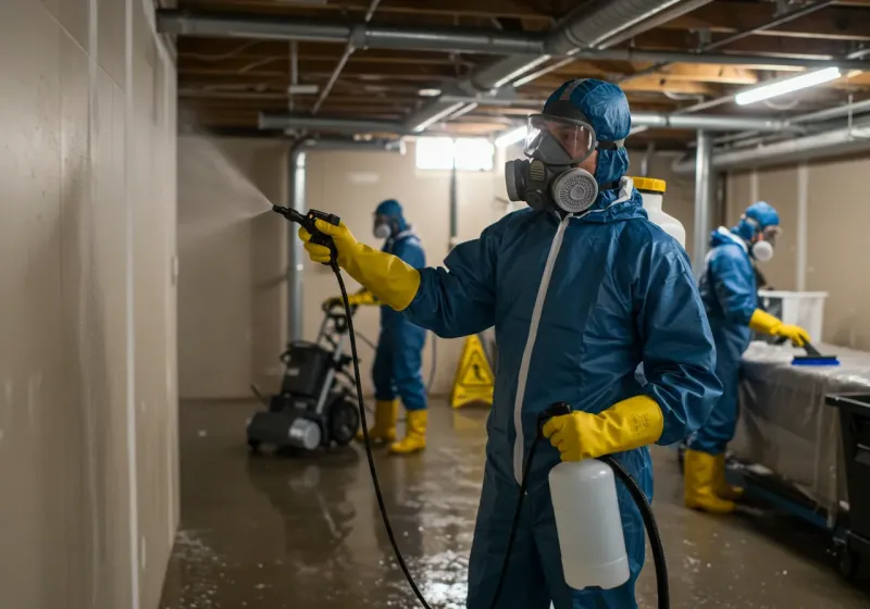 Basement Sanitization and Antimicrobial Treatment process in Highland County, OH