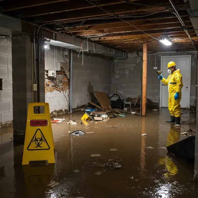 Flooded Basement Electrical Hazard in Highland County, OH Property